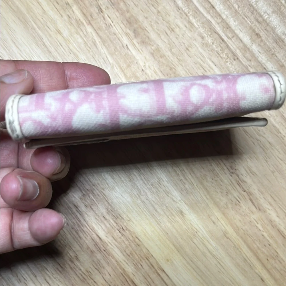 Dior Pink and Cream Canvas Wallet